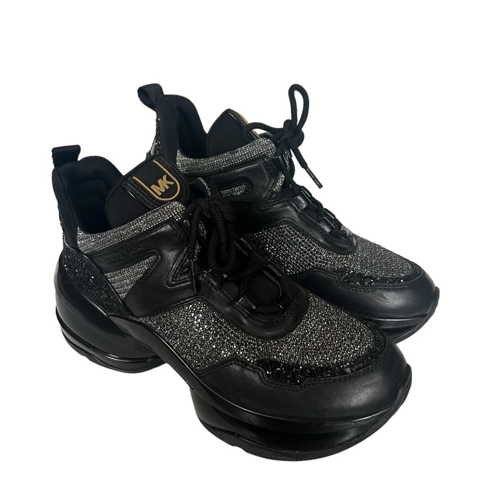 Michael Kors Glitter Olympia Extreme Trainer Sneaker Size 9 - Picture 2 of 10
